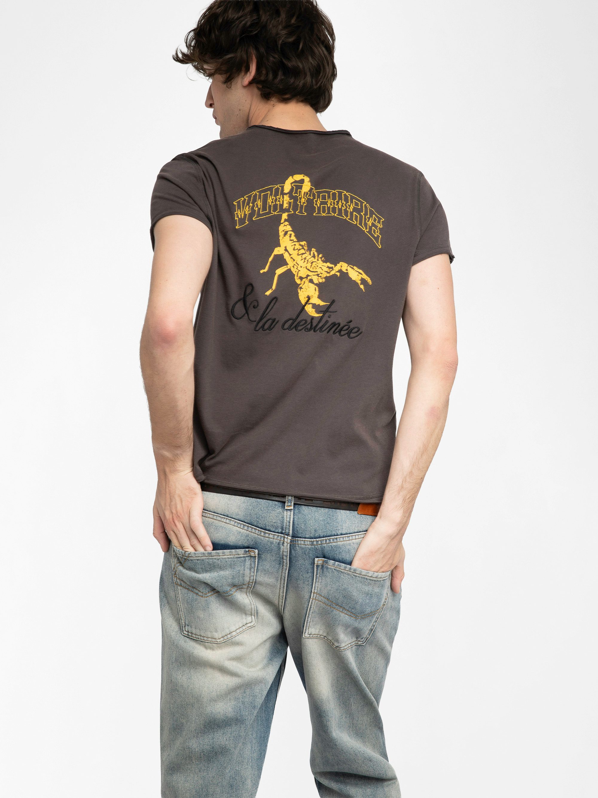 Monastir Henley T-shirt - Short-sleeved Henley T-shirt with back print.